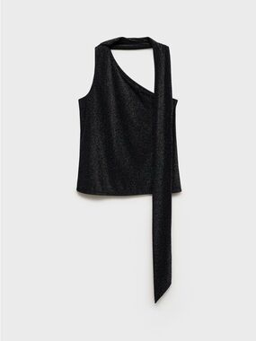 Mango Asymmetric Sparkly Top